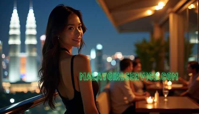 KL Escort Woman in black dress at rooftop restaurant with city skyline Girl Service