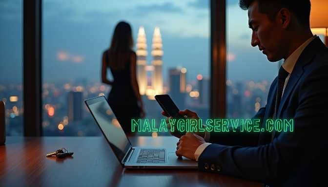 KL Escort Business professional on phone with female escort service in background Girl Service